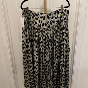 NWT Gibson*Latimer Metallic Ogee A-line Skirt (Black/Gold - Size 16)